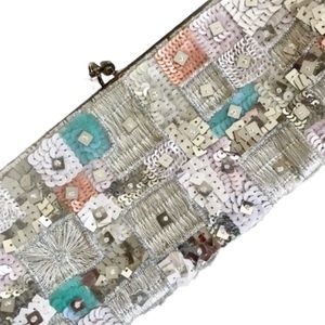 Vintage sequin & beaded evening clutch
